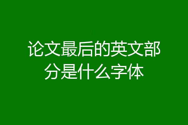 论文最后的英文部分是什么字体