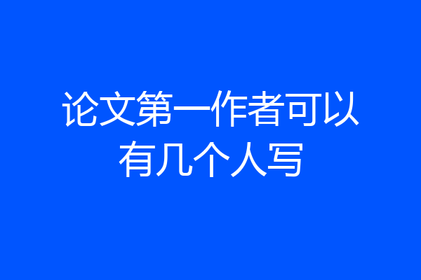 论文第一作者可以有几个人写