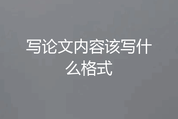 写论文内容该写什么格式