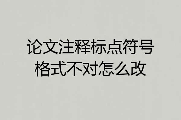 论文注释标点符号格式不对怎么改