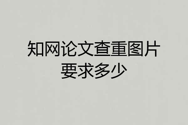 知网论文查重图片要求多少
