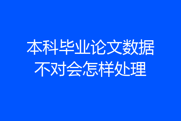 本科毕业论文数据不对会怎样处理