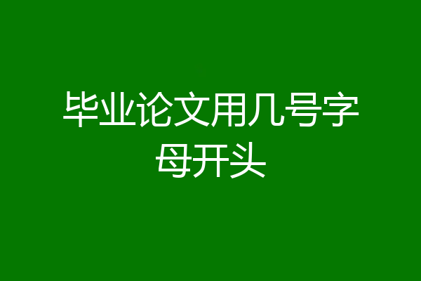 毕业论文用几号字母开头