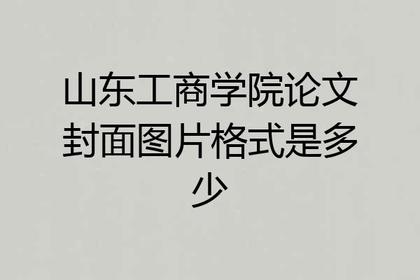 山东工商学院论文封面图片格式是多少