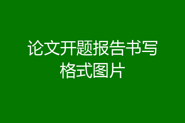 论文开题报告书写格式图片