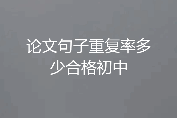 论文句子重复率多少合格初中