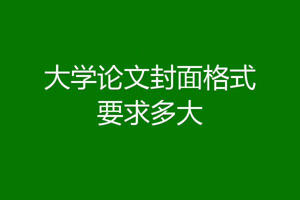 大学论文封面格式要求多大