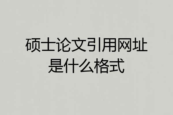 硕士论文引用网址是什么格式