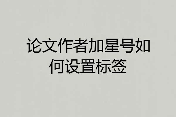 论文作者加星号如何设置标签