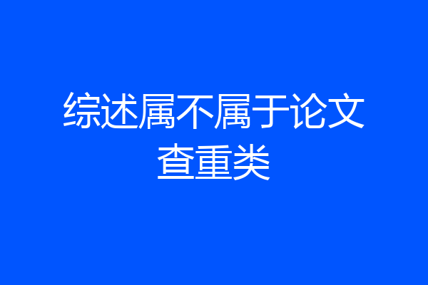 综述属不属于论文查重类