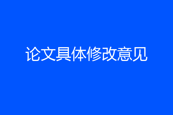 论文具体修改意见
