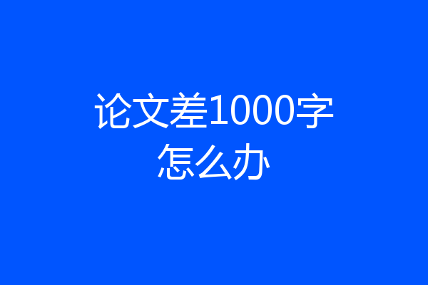 论文差1000字怎么办