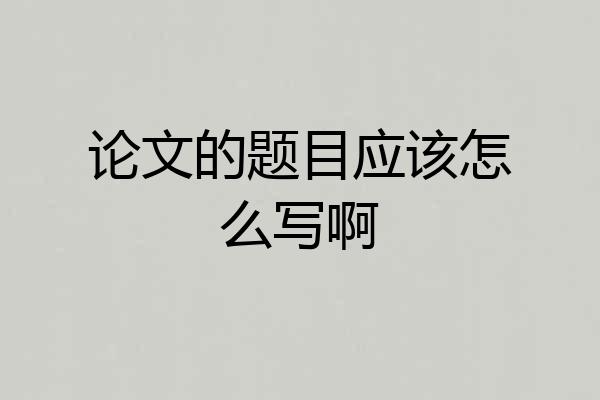论文的题目应该怎么写啊