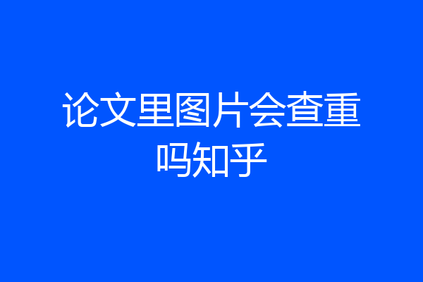 论文里图片会查重吗知乎