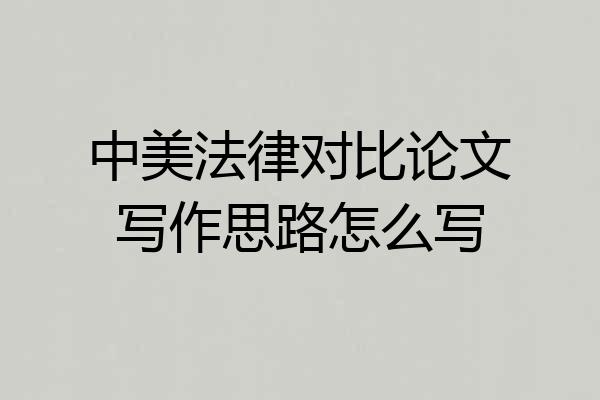 中美法律对比论文写作思路怎么写