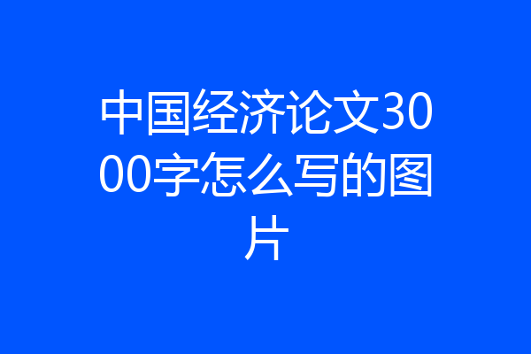 中国经济论文3000字怎么写的图片