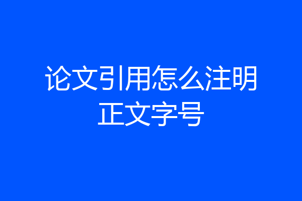 论文引用怎么注明正文字号