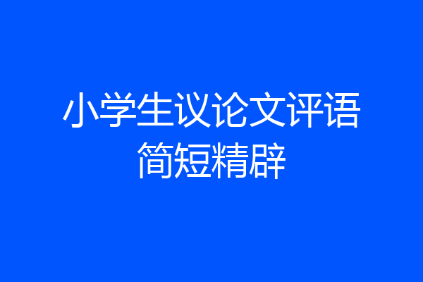 小学生议论文评语简短精辟