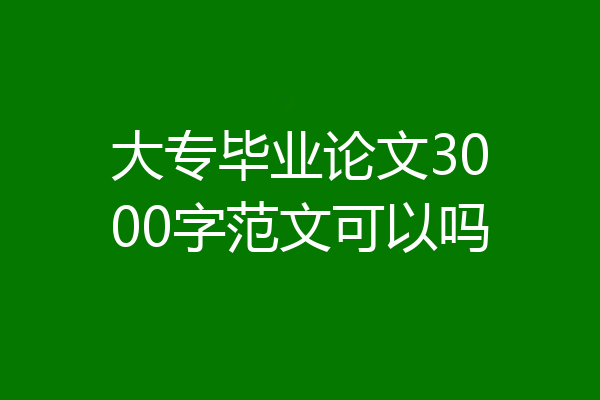 大专毕业论文3000字范文可以吗