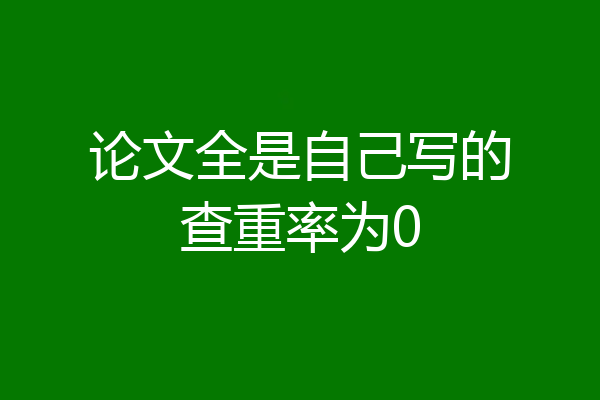 论文全是自己写的查重率为0