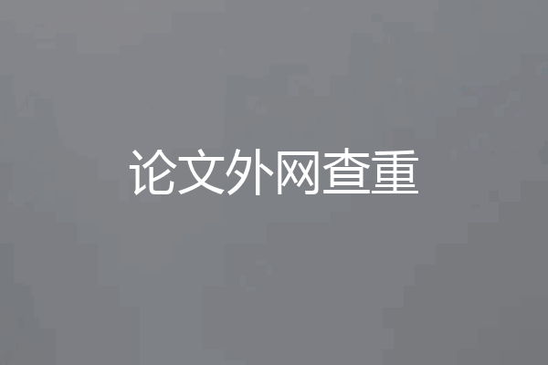 论文外网查重