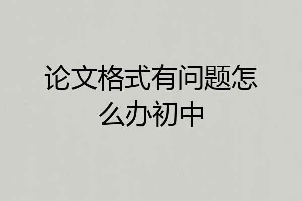 论文格式有问题怎么办初中