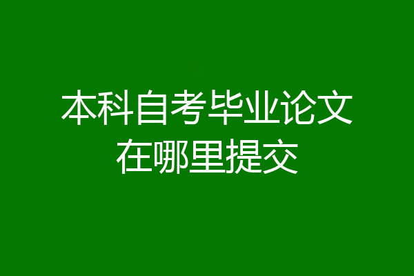 本科自考毕业论文在哪里提交