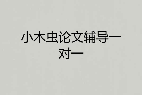 小木虫论文辅导一对一