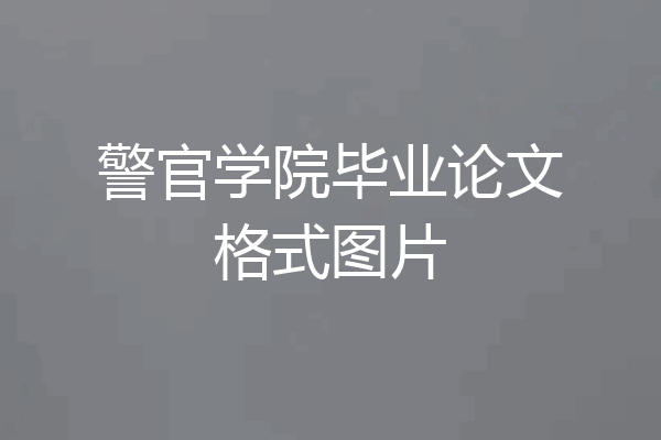 警官学院毕业论文格式图片