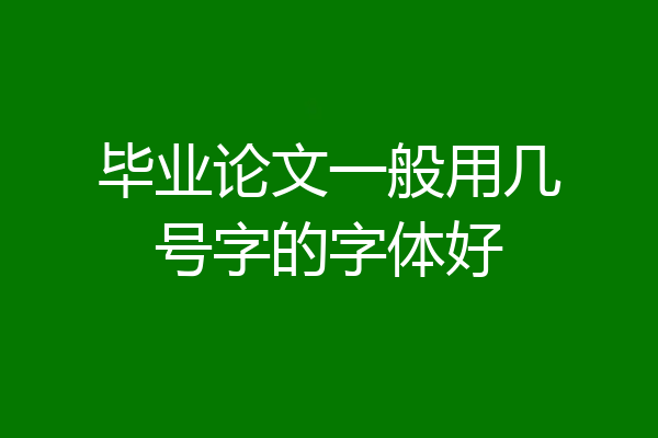 毕业论文一般用几号字的字体好