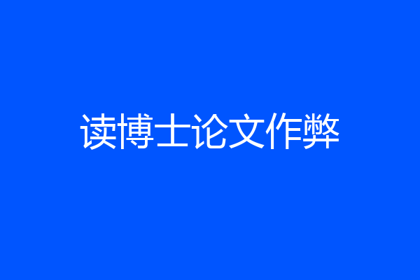 读博士论文作弊