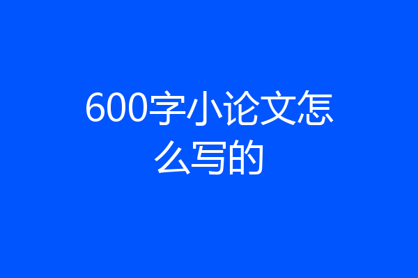 600字小论文怎么写的