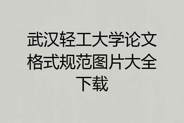 武汉轻工大学论文格式规范图片大全下载