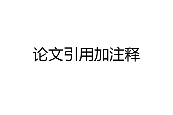 论文引用加注释