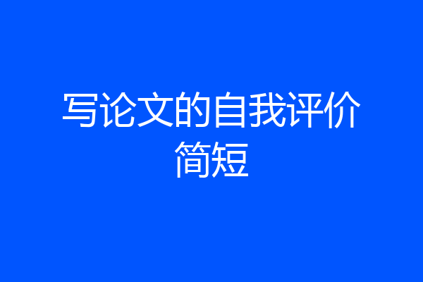 写论文的自我评价简短