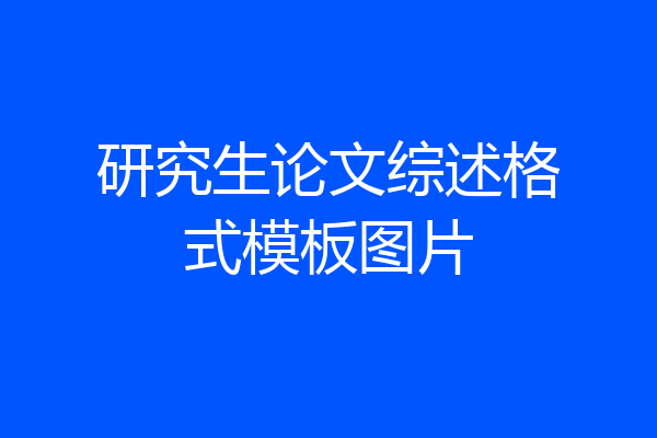 研究生论文综述格式模板图片