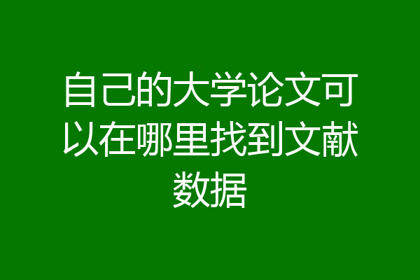 自己的大学论文可以在哪里找到文献数据