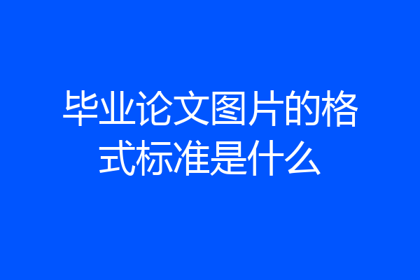 毕业论文图片的格式标准是什么