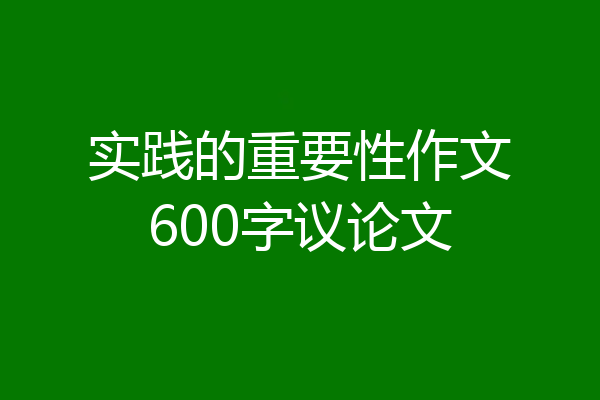 实践的重要性作文600字议论文