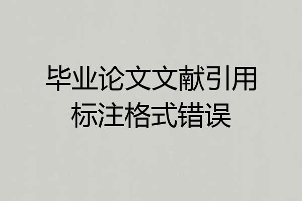毕业论文文献引用标注格式错误
