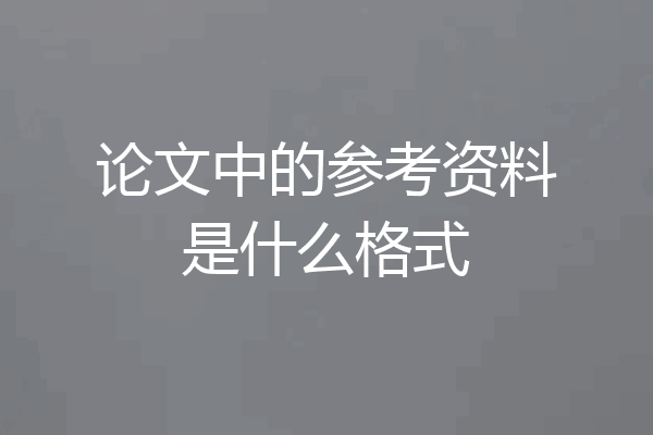 论文中的参考资料是什么格式