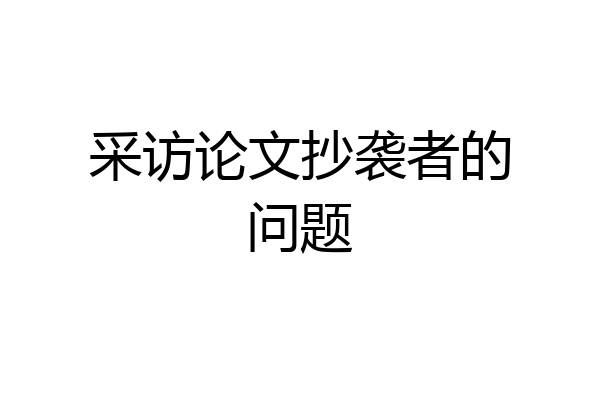 采访论文抄袭者的问题