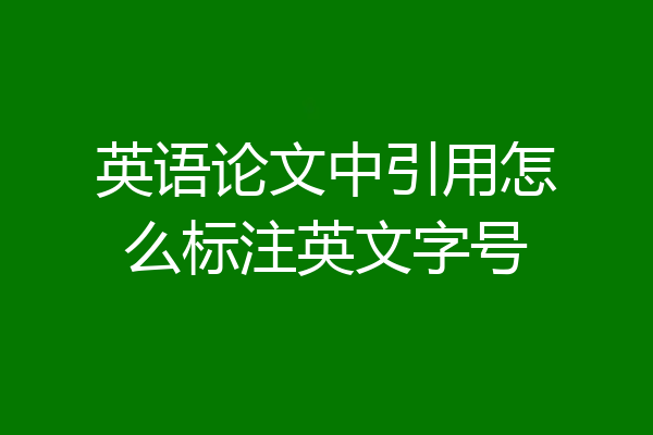 英语论文中引用怎么标注英文字号