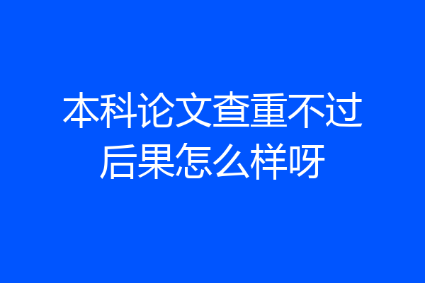 本科论文查重不过后果怎么样呀