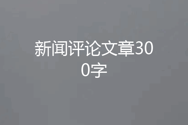 新闻评论文章300字