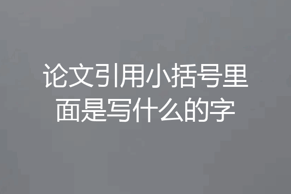 论文引用小括号里面是写什么的字