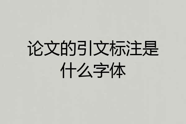 论文的引文标注是什么字体