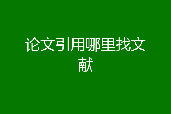 论文引用哪里找文献