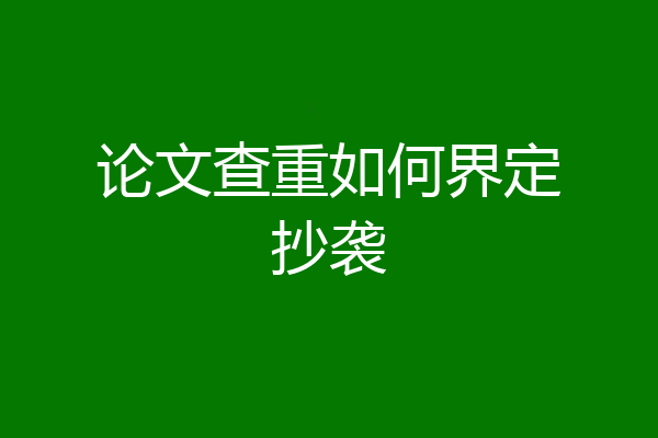 论文查重如何界定抄袭