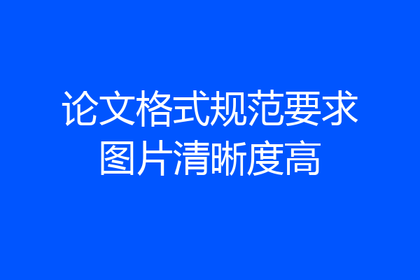 论文格式规范要求图片清晰度高